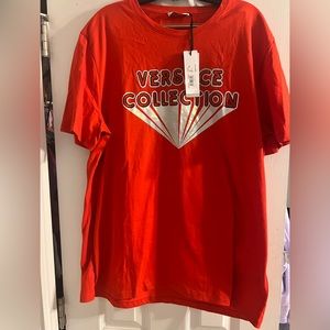 NWT Versace Collection Men’s Orange Crewneck        Sz XXL